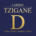 Larsen Violin strings Tzigane multifilament fiber core D Silver medium
