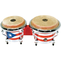 Latin Percussion Bongo Mini Tunable Puerto Rican Flag