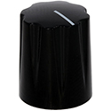 Mini-Fluted knob black Push-On