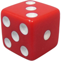 Dice Knob Red Solid
