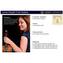 Larsen Viola strings Original Fiber Core D aluminum medium