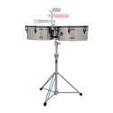 Latin Percussion Timbales E-Class Stainless Steel 14 inch/15 inch
