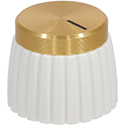 Stubby White/Gold Knob Set-Screw
