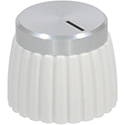 Stubby White/Silver Knob Push-On