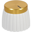 Stubby White/Gold Knob Push-On