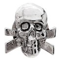 Grover Skull Button, chrome