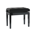 GEWA Piano bench Deluxe Leather Black high gloss Cover black artificial leather