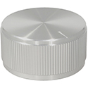 Aluminum knob silver, notched tip, 32mm