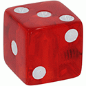 Dice Knob Red Opaque