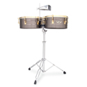 Latin Percussion Timbales Matador Brushed Nickel/Gold Tone